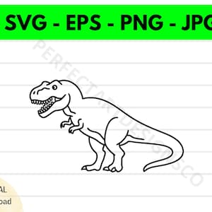 T Rex Dinosaur Outline Svg File, T Rex Dinosaur Cutting Svg File For Cricut, T Rex Dinosaur Clipart Svg, T Rex Dinosaur Vector Svg Png Eps