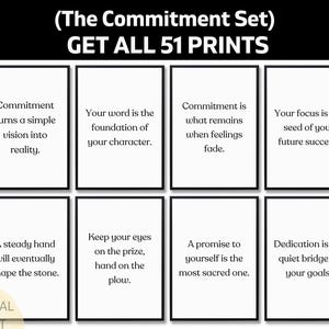 51 utskrivbara citat om engagemang, motivationsaffischer, skyltar med citat om engagemang, inspirerande måltryck, digital nedladdning