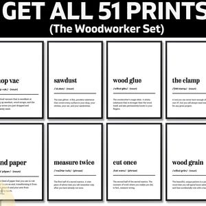 Funny Woodworker Definition Print, Gift For Carpenter, Man Cave Decor, Workshop Wall Art, Humorous Sawdust Sign, Dad Handyman Gift