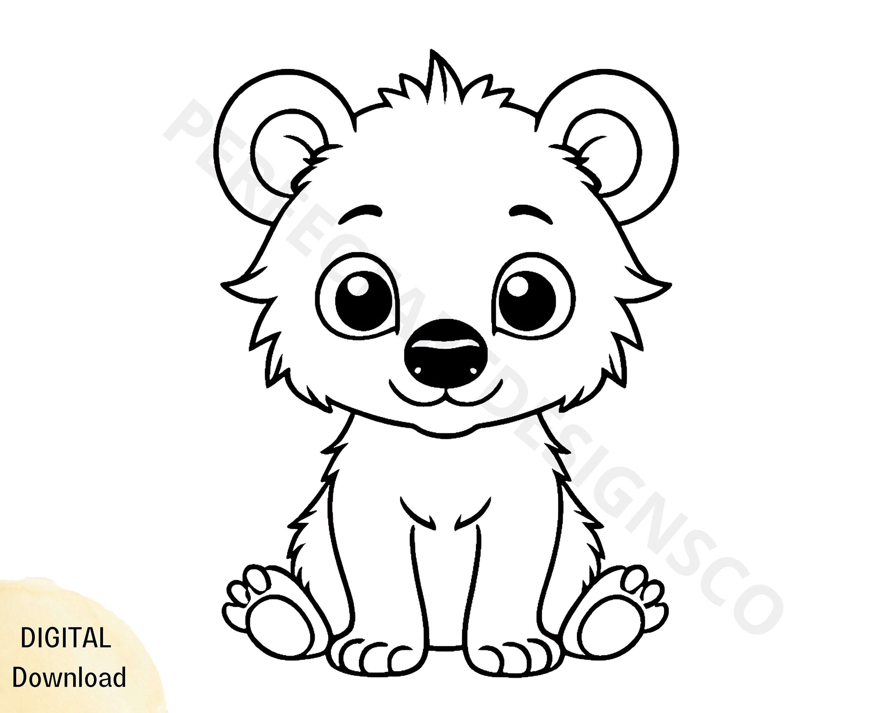 Cute Hyena Svg File, Baby Hyena Outline Svg, Hyena Clipart Svg, Hyena
