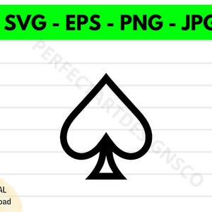 Ace Of Spades Svg File, Ace Of Spades Outline Svg, Ace Of Spades Clipart Svg, Ace Of Spades Svg Cut Files For Cricut And Silhouette Png