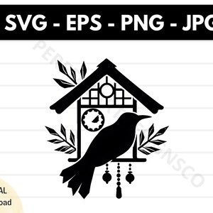 File svg della silhouette dell'uccello cuculo, file svg del taglio dell'uccello cuculo per cricut, clipart del contorno dell'uccello cuculo svg, vettore dell'uccello cuculo svg eps png