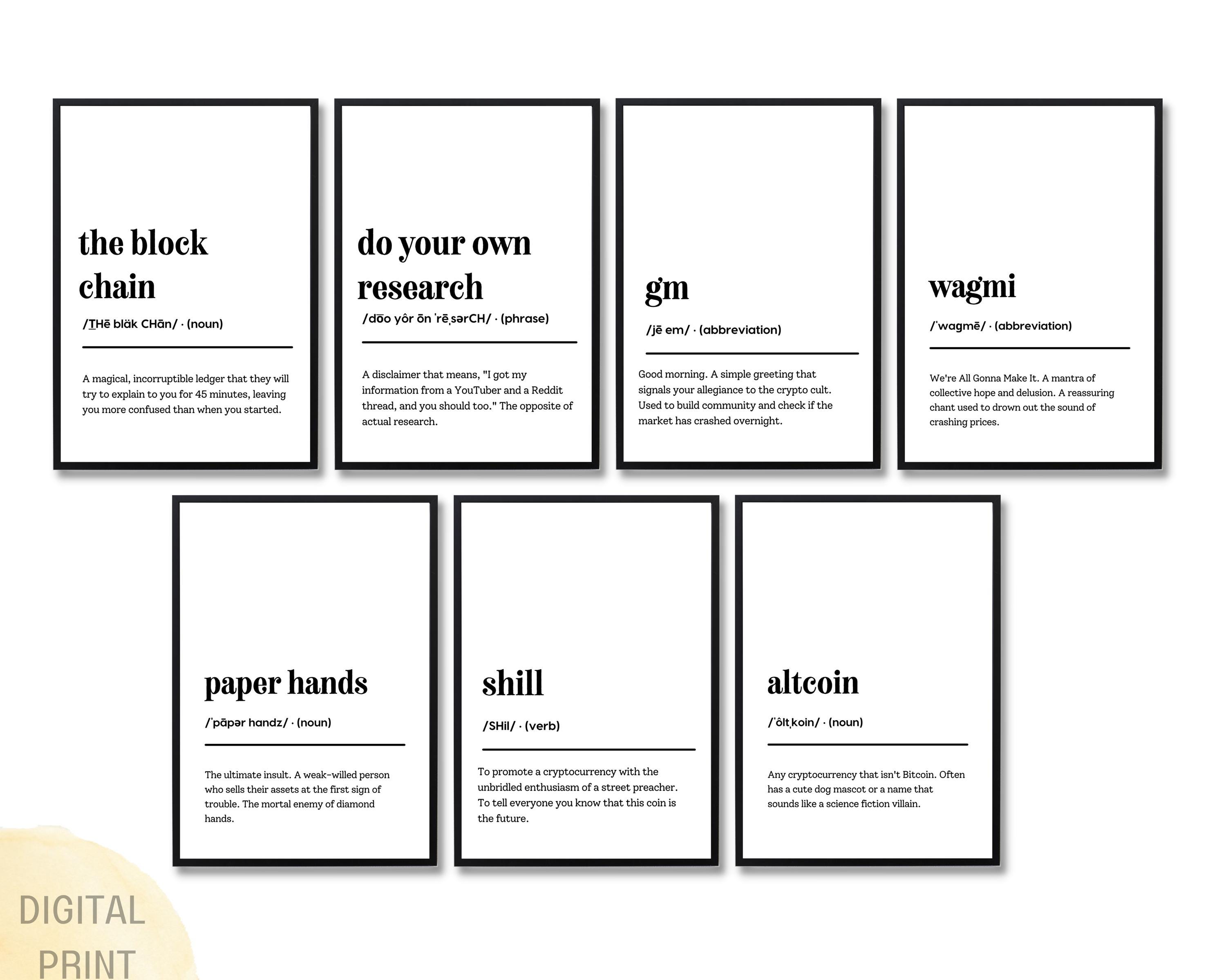 Crypto Bro Funny Definition Print, Bitcoin Wall Art, HODL Poster, to the  Moon, Funny Finance Gift, Cryptocurrency Decor, NFT Trader Gift - Etsy  Israel