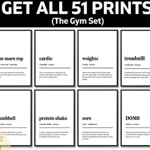Funny Gym Definition Print, Workout Humor Wall Art, Home Gym Decor, Fitness Motivation Gift, Sarcastic Weightlifting Quote Poster For Him