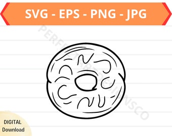 Bagel Outline Svg, Bagel Clipart, Bagel Svg for Shirt, Svg File for Cricut, Bagel Cut File, Bagel Vector Svg Eps Png Jpg