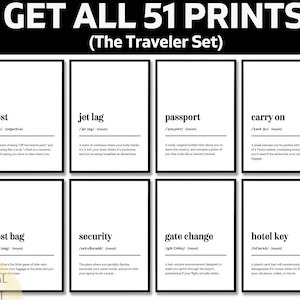 Funny Traveler Definition Print, Gift For Wanderlust, Travel Lover Wall Art, Adventure Quote, Bon Voyage Gift, Sarcastic Vacation Print