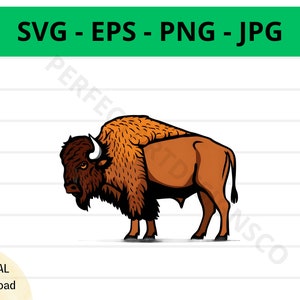 Bison Svg, Bison Clipart, Bison Svg for Shirt, Svg File for Cricut, Silhouette, Bison Cut File, Bison Vector Svg Eps Png Jpg