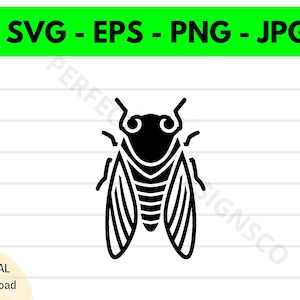 Cicada Outline Svg, Cicada Clipart, Cicada Svg For Shirt, Svg File For Cricut, Cicada Cut File Svg Eps Png