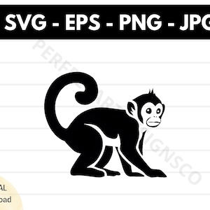 Fichier svg silhouette singe écureuil, singe écureuil coupe fichier svg pour cricut, singe contour clipart svg, singe vecteur svg eps png