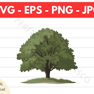 Simple Oak Tree Svg File For Cricut, Silhouette, Simple Oak Tree Clip Art, Simple Oak Tree Shirt Design, Simple Oak Tree Vector Eps Png Svg
