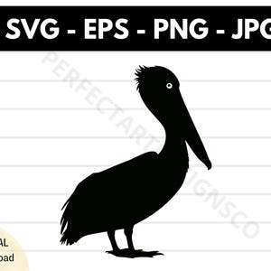 Pelikan Silhouette geschnitten Datei für Cricut, Pelikan Shirt Design Vektor Eps Png Jpg