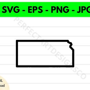 State Of Kansas Outline Svg File, State Of Kansas Cutting Svg File For Cricut, State Of Kansas Clipart Svg, State Of Kansas Vector Svg Png