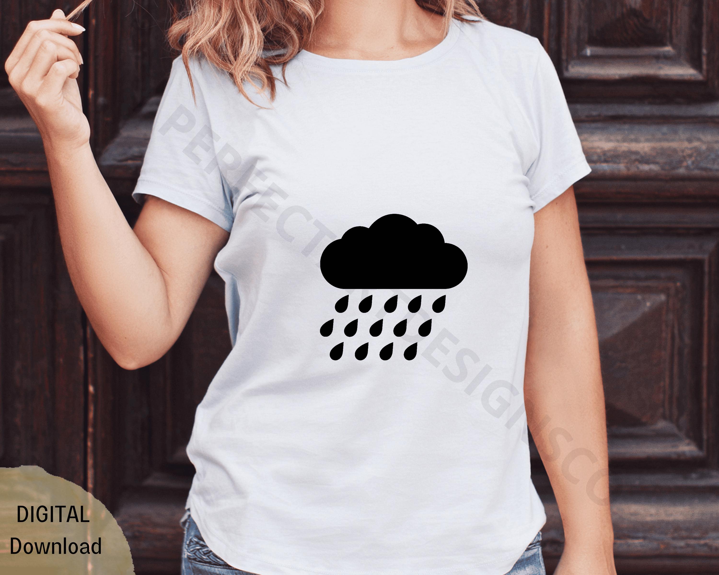 Rain Cloud Silhouette Svg, Rain Cloud Clipart, Rain Cloud Svg File for ...