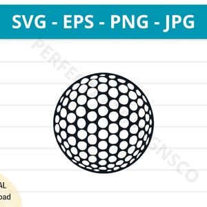 Esquema de pelota de golf SVG, Imágenes prediseñadas de pelota de golf, Pelota de golf svg para camisa, Archivo svg para Cricut, Vector de pelota de golf Svg Eps Png Jpg