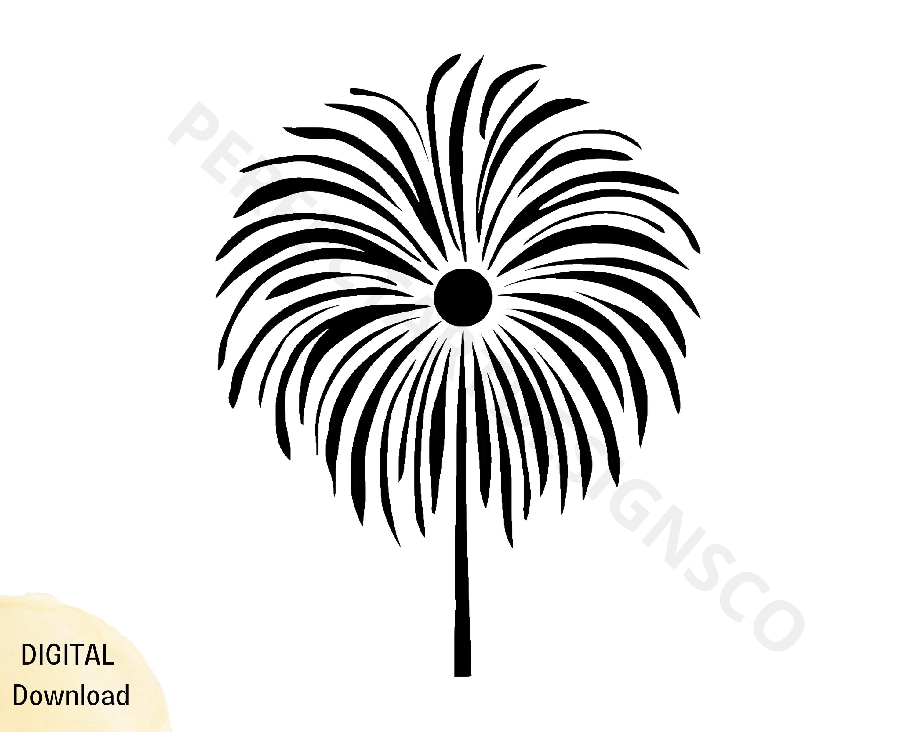 Firework Silhouette Svg File, Firework Outline Clipart Svg, Firework ...