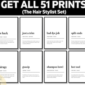 Funny Hair Stylist Definition, Sarcastic Salon Decor Wall Art, Humorous Hairdresser Quote, Cosmetology Graduation Gift For Her