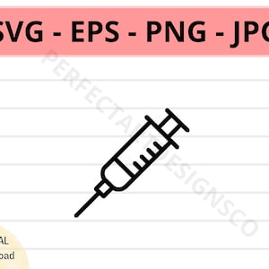 Syringe Symbol Svg Cutfile, Syringe Sign, Syringe Icon, Syringe Cutting Svg File For Cricut, Silhouette, Vector
