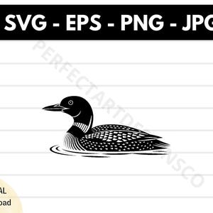 Loon Silhouette Svg, Loon Clipart, Loon Svg File For Cricut, Loon Shirt Design Vector Eps Png Jpg