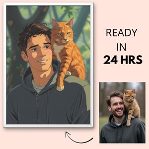 Custom Pet Anime Style Portrait | Custom Dog or Cat Illustration from Photo | Pet Portrait in Anime Style | Digital Art Gift for Pet Lovers