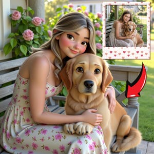 Ritratto di animale domestico personalizzato in stile Pixar da foto / Ritratto di cane in stile Pixar / Ritratto di animale domestico in stile cartone animato 3D / Immagine artistica Pixar personalizzata, regalo per animali domestici / Digitale