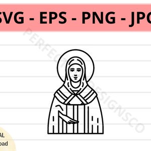 St Xenia Icon Svg Cut File For Cricut, Silhouette, St Xenia Sign Cutfile, St Xenia Symbol Cut File, St Xenia Vector