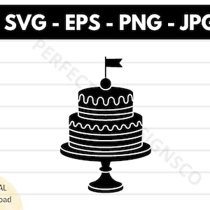 Cake Silhouette Svg, Cake Outline, Cake Cricut, Cake Printable, Cake Laser Cut Svg File