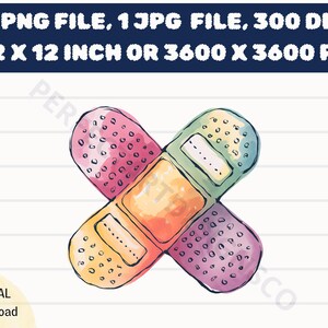 Band Aid Watercolor Clipart, Band Aid Watercolor Png Transparent Background Digital Download, Band Aid Printable Graphic