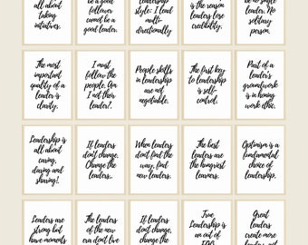 Inspiring Leadership Quotes, Set of 20 Prints, Empowering Leadership Quote Set, Inspirational Printable Leadership Quotes for Office Decor