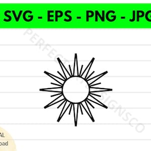 Sunburst Outline Svg File, Sunburst Cutting Svg File For Cricut, Sunburst Clipart Svg, Sunburst Vector Svg Png Eps