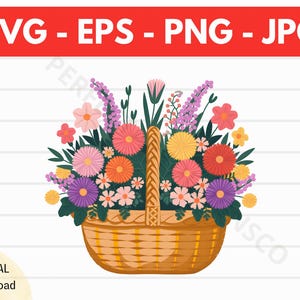 Bloemenmand Svg, bloemenmand Clipart, bloemenmand Svg voor shirt, Svg-bestand voor Cricut, silhouet, bloemenmand Cutfile Vector Png