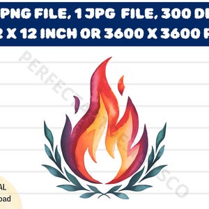 Flame Tattoo Printable Watercolor Clipart, Flame Tattoo High Quality Transparent Background Png and Jpg Download, Flame Tattoo Png