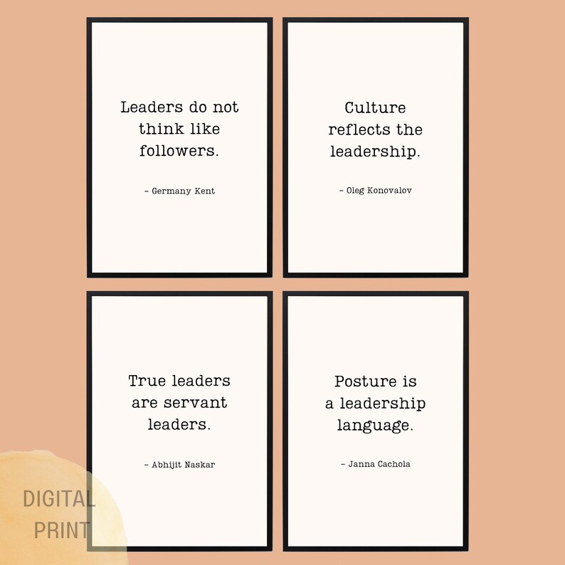 Leadership Quotes Set of 10 Digital Wall Art Leadership Etsy