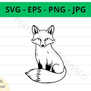 Fox Outline Svg, Clipart Fox, Fox Svg per camicia, File Svg per Cricut, File di taglio Fox, Fox Vector Svg Eps Png Jpg