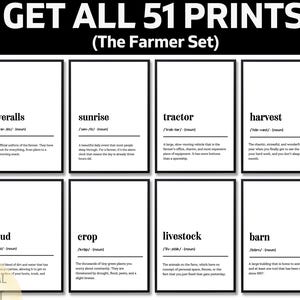 Funny Farmer Definition Print, Gift For Farmer, Modern Farmhouse Decor, Humorous Rancher Wall Art, Country Kitchen Sign, Tractor Gift