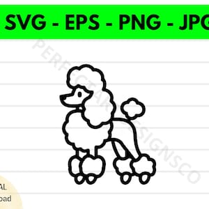 Standard Poodle Outline Svg, Standard Poodle Clipart, Standard Poodle Svg For Shirt, Svg File For Cricut, Standard Poodle Cut File Svg Png