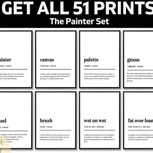 Painter Definition Print, Funny Artist Gift, Humorous Art Studio Decor, Creative Wall Art for Painter, Minimalist Dictionary Print