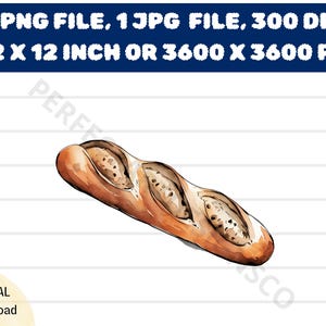 Clipart de sublimação de baguete aquarela PNG para download, baguete aquarela jpg, arquivo de imagem de fundo transparente de baguete