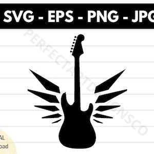 Gitaar elektrisch silhouet Svg-bestand, gitaar elektrisch snijden Svg-bestand voor Cricut, gitaar elektrisch Clipart Svg, gitaar elektrisch Vector Svg