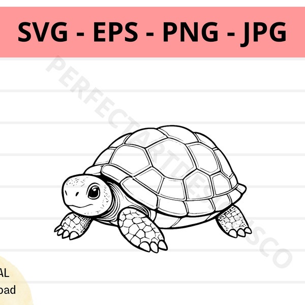 Cute tortoise svg file, baby tortoise outline svg, tortoise clipart svg, tortoise svg cut files for cricut, tortoise svg eps png jpg