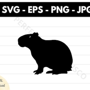 Capybara silhouette svg file, Capybara cutting svg file for cricut, Capybara outline clipart svg, Capybara vector svg eps png