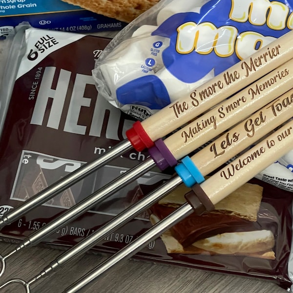 Marshmallow Toasting Sticks, Extendable Stick, Hot Dog Roasting Stick, Personalized Gift