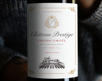 Personalized Label, Wine Bottle, Bottle Label, Personalized Message, Wedding, Baby, Civil Partnership, Moving, Baptism