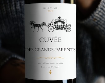 étiquette bouteille personnalisée, étiquette annonce grossesse, étiquette à coller, annonce ou demande avec les étiquettes vin