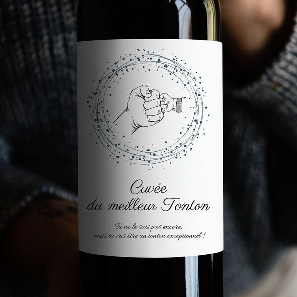 Étiquette vin - Futur Tonton - Annonce Grossesse au Futur Tonton - Annonce originale à garder en souvenir pour le tonton