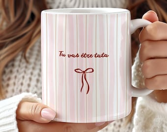 Taza de cerámica personalizada, anuncio de embarazo, regalo para tía, regalo del Día de la Madre, regalo del Día de los Abuelos, anuncio de embarazo original
