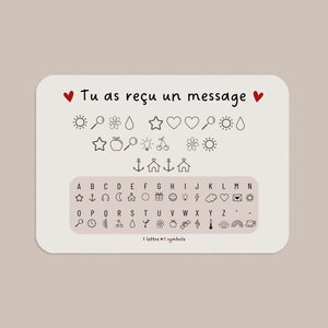 Personalized coded message card, Card to announce a pregnancy, a marriage, to request a witness or godmother