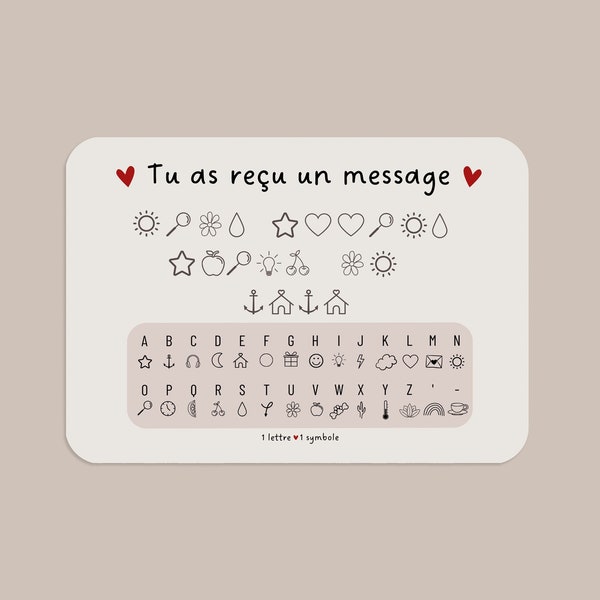 Personalized coded message card, Card to announce a pregnancy, a marriage, to request a witness or godmother