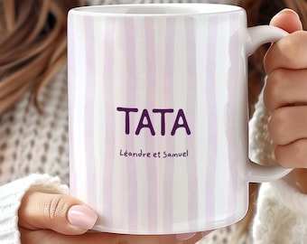 Taza personalizada, taza de regalo, regalo para tía, regalo para el Día de la Madre, regalo para abuela, regalo para papá, abuelo, regalo para suegra, anuncio de embarazo, idea de regalo familiar