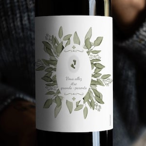 Étiquette vin - Grands Parents - Annonce Grossesse Mamie et Papi - Annonce originale à garder en souvenir pour grands parents