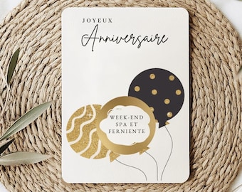 Carte à gratter anniversaire personnalisable, Joyeux Anniversaire, Ticket à gratter, Carte Cadeau, Voyage Surprise, Cadeau Anniversaire